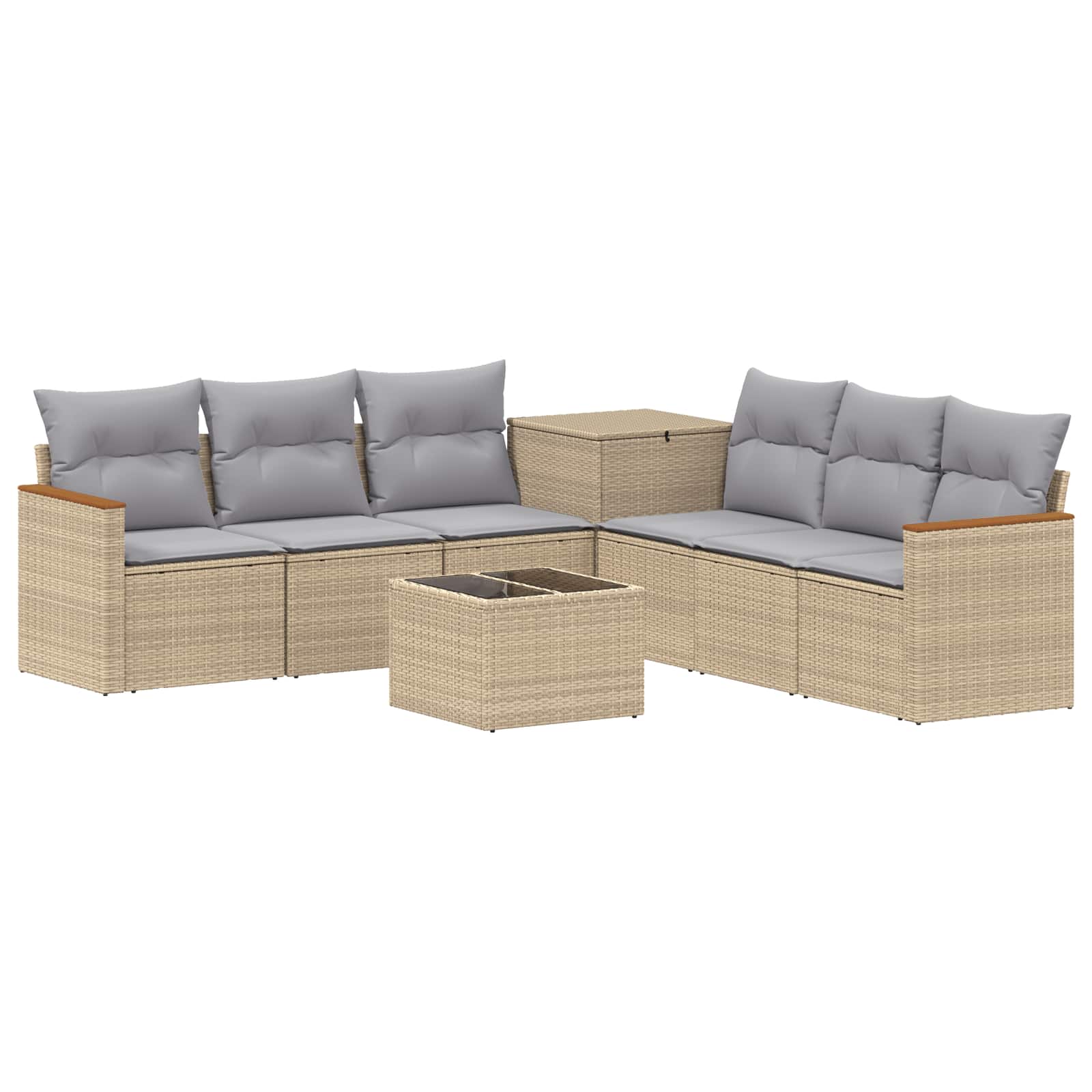 vidaXL Bankstel 8 st Beige en Licht Grijs 55 x 55 x 37 cm, foto 3
