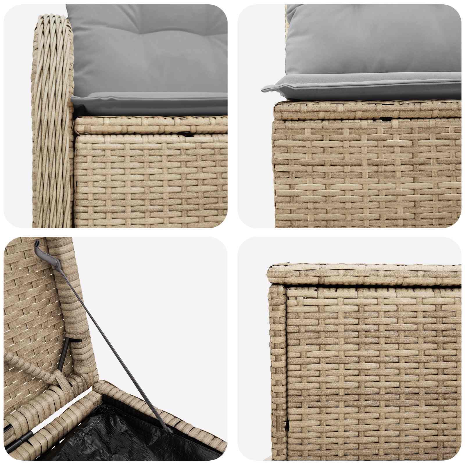 vidaXL Sofa Set 7 stk. Beige und Hellgrau Polyrattan und Stahl – Bild 6