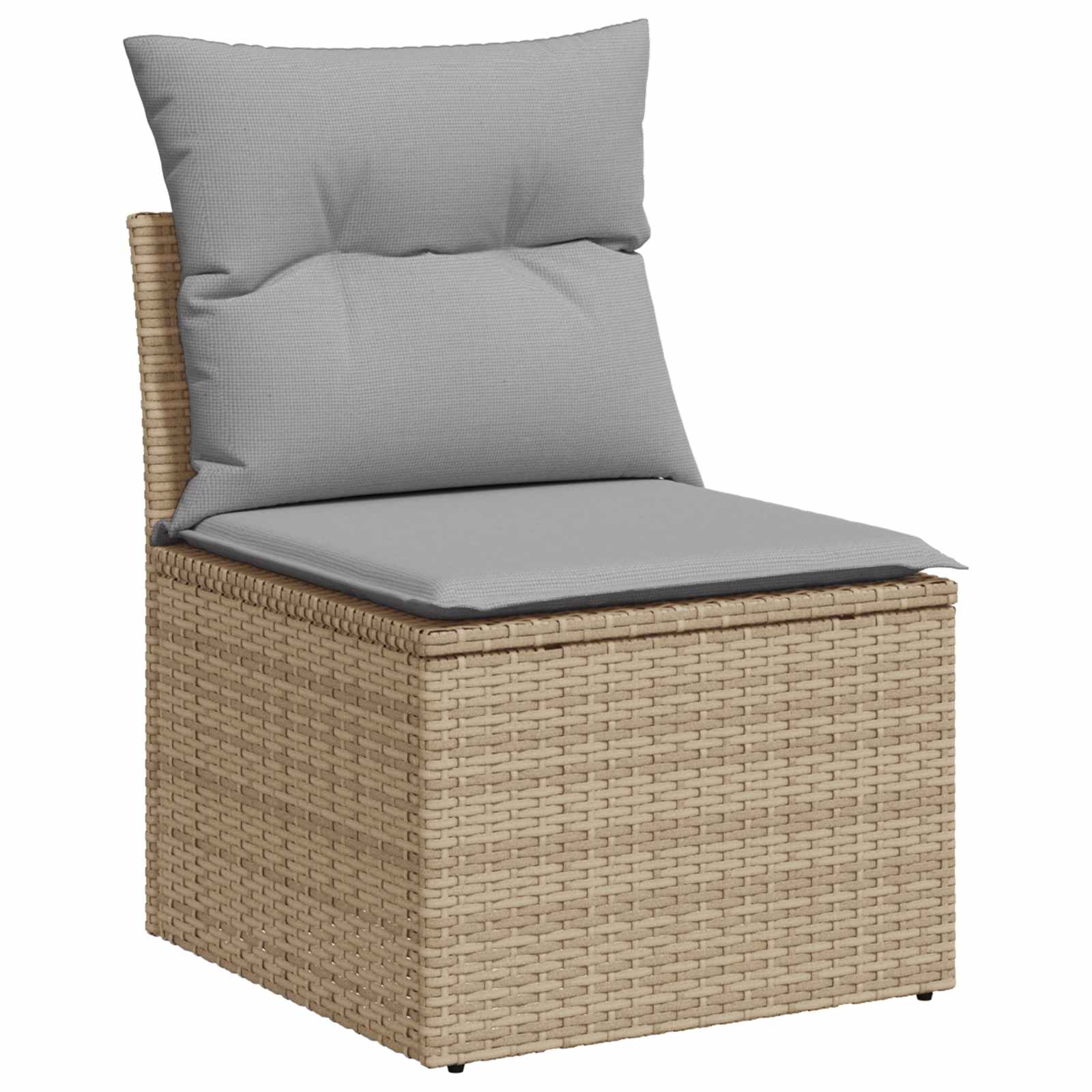 vidaXL Sofa Set 7 stk. Beige und Hellgrau Polyrattan und Stahl – Bild 4