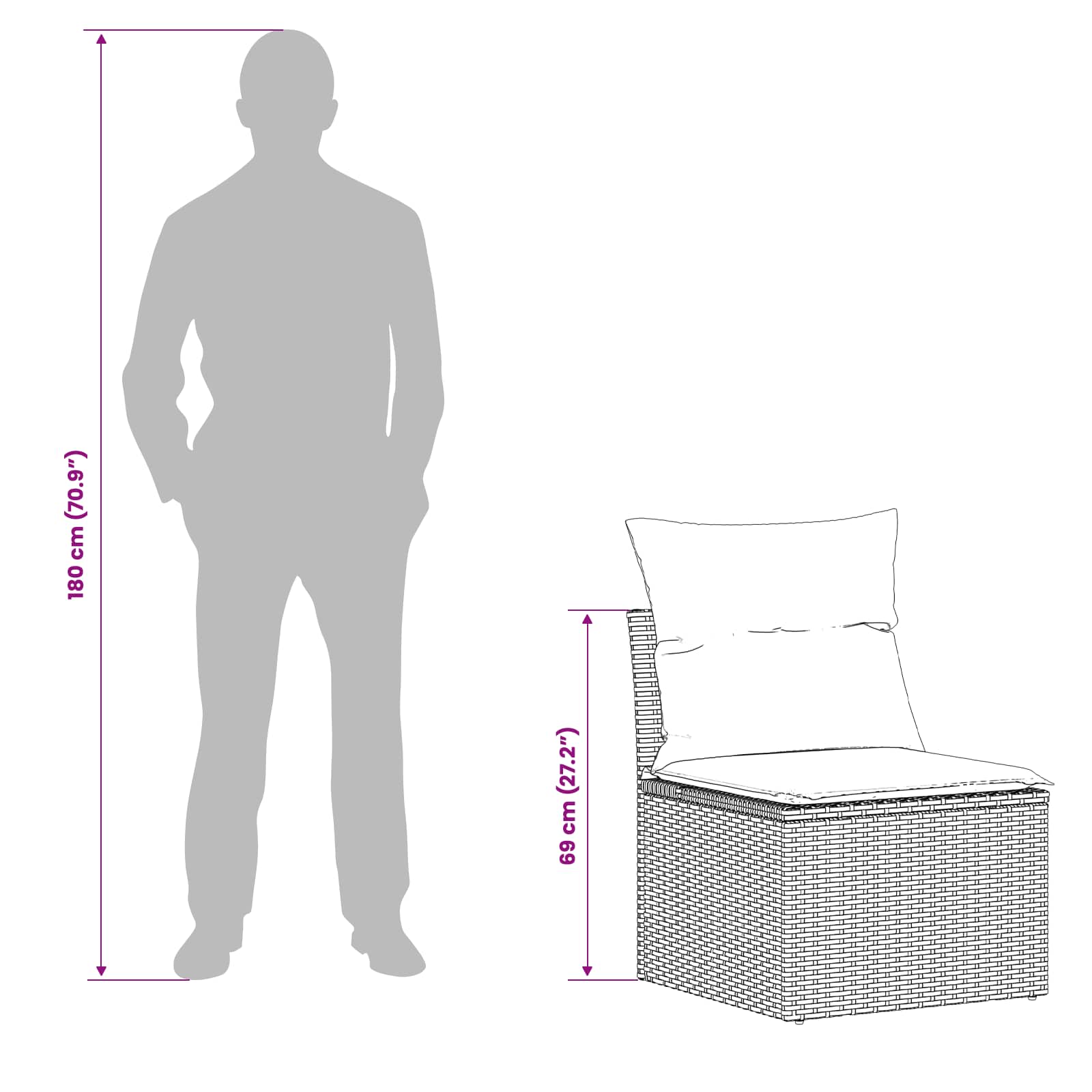 vidaXL Sofa Set 7 stk. Beige und Hellgrau Polyrattan und Stahl – Bild 11