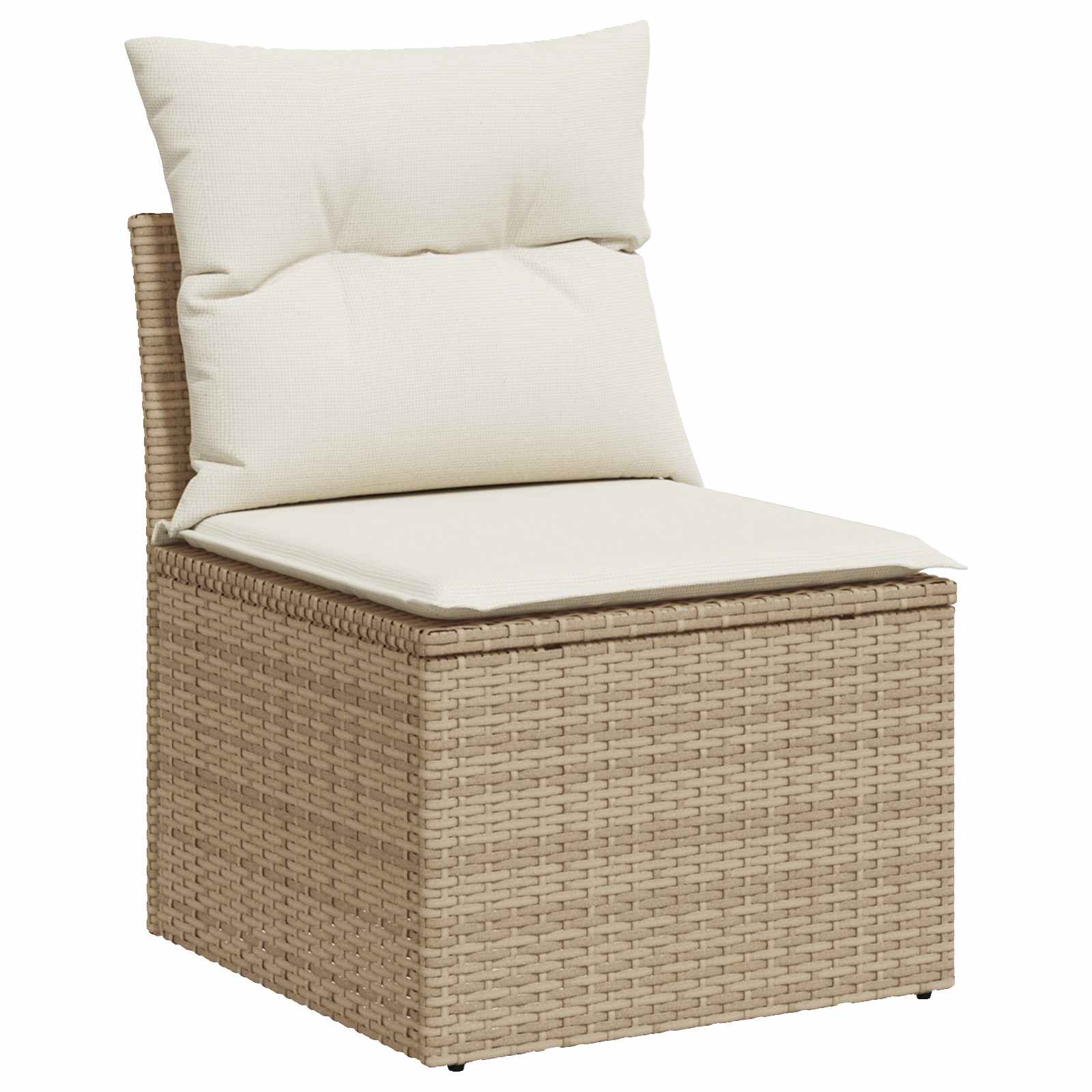vidaXL Bankstel 7 st Beige en Crème Wit Poly Rattan en Staal