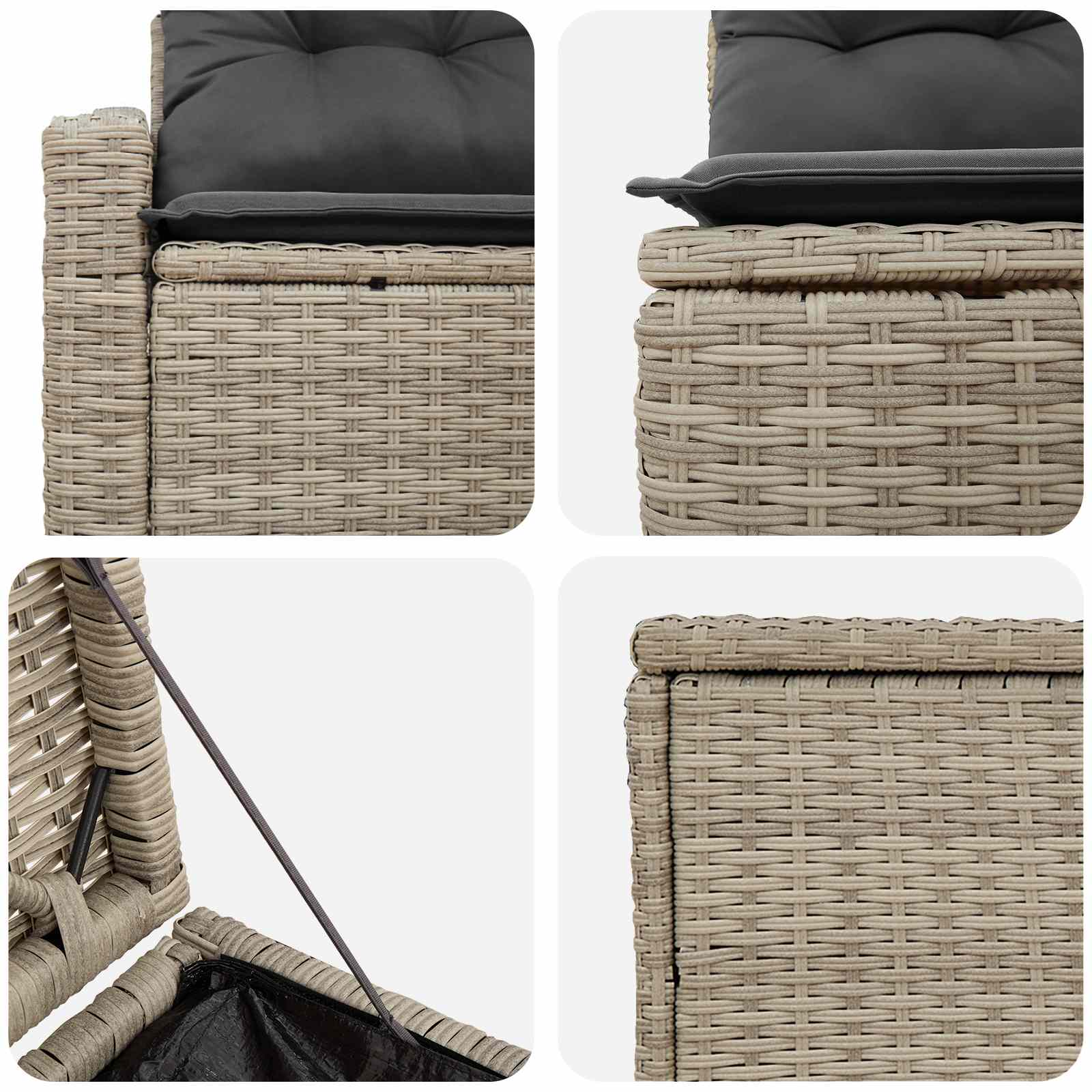 vidaXL Sofa Set 7 pcs Hellgrau und Dunkelgrau Polyrattan und Stahl – Bild 6