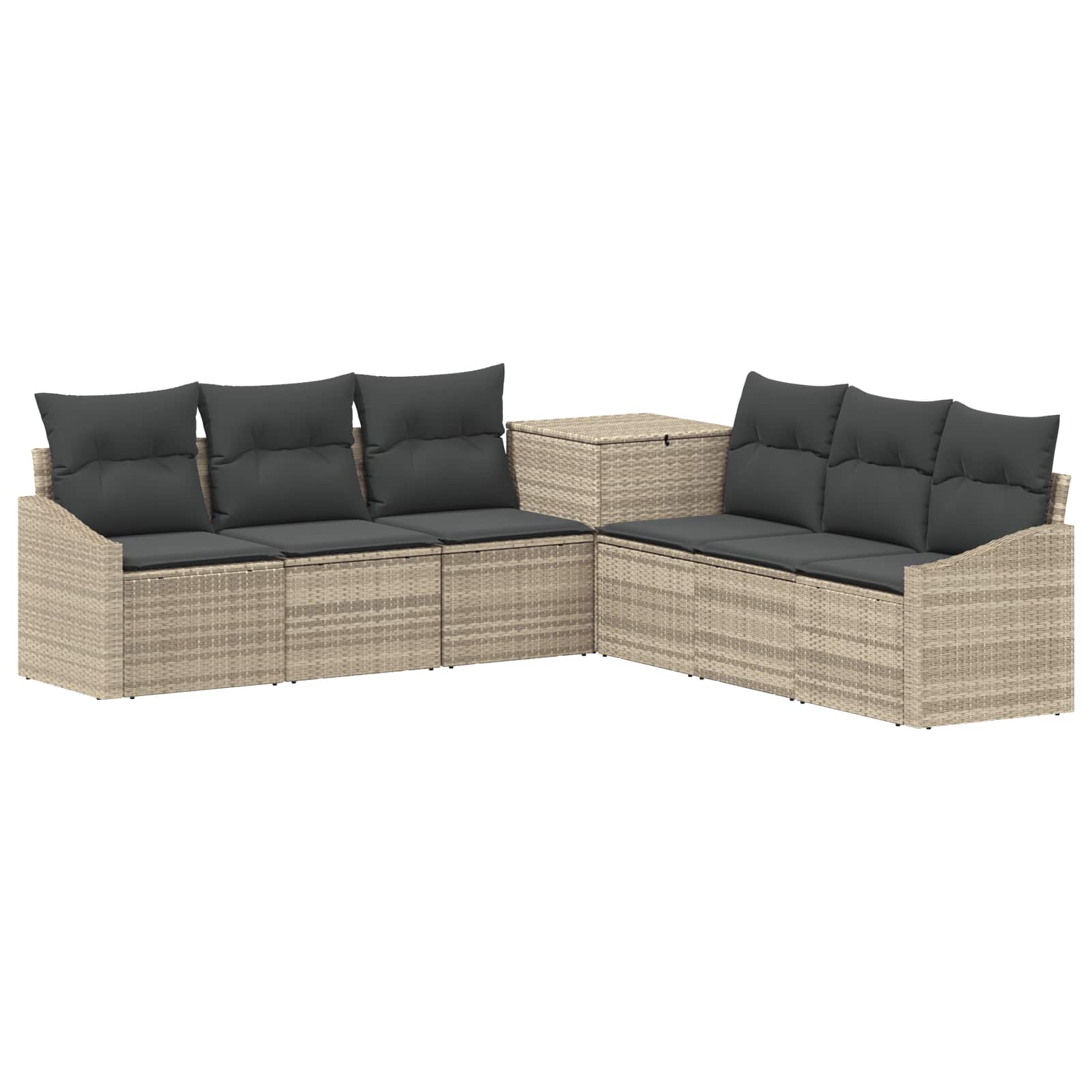 vidaXL Sofa Set 7 pcs Hellgrau und Dunkelgrau Polyrattan und Stahl – Bild 2
