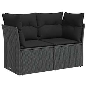 Set pohovek 7 ks Černá 234 x 234 x 85 cm Poly ratan a ocel - obrázek 3
