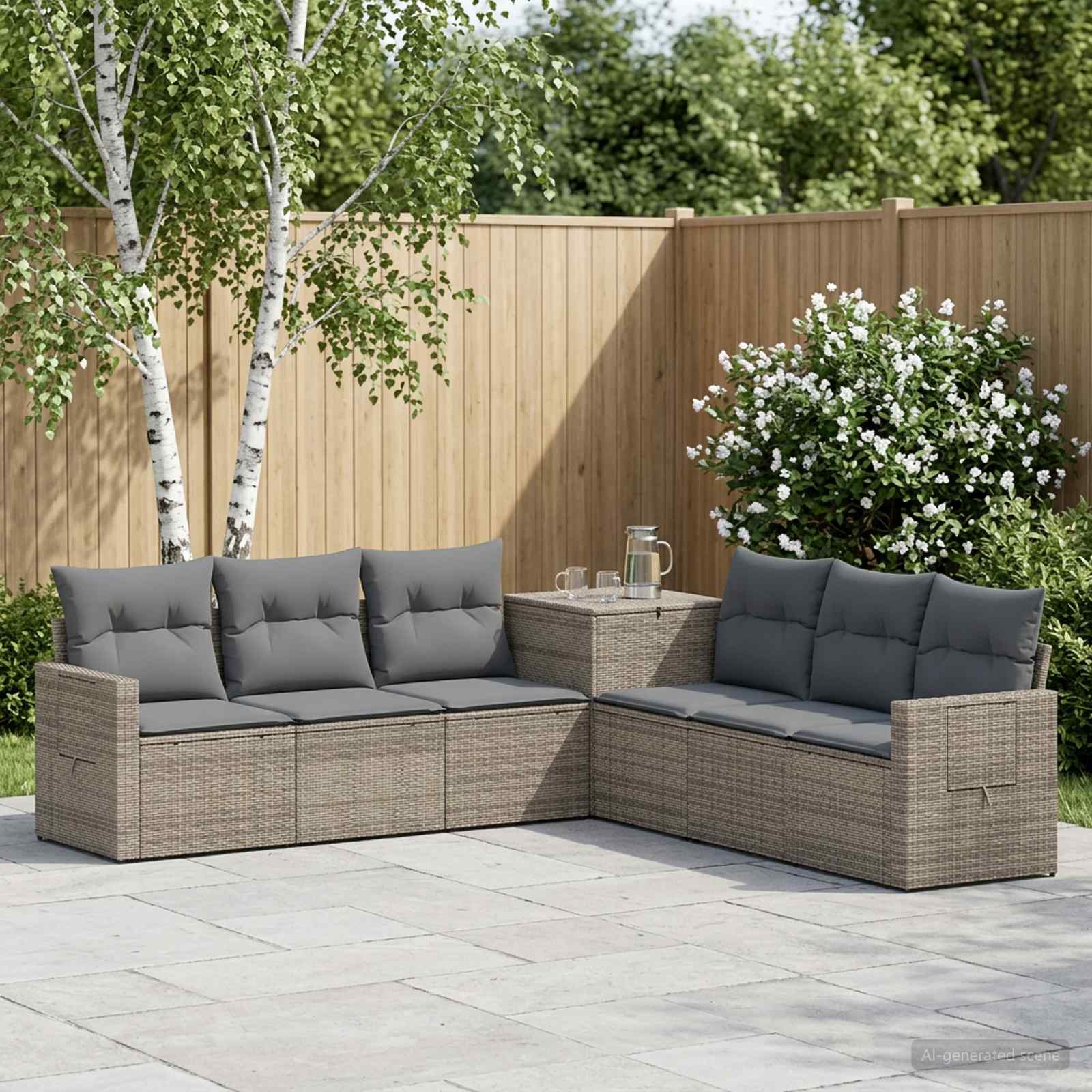 vidaXL Sofa Sæt 7 stk. Grå og Mørkegrå 234 x 234 x 85 cm