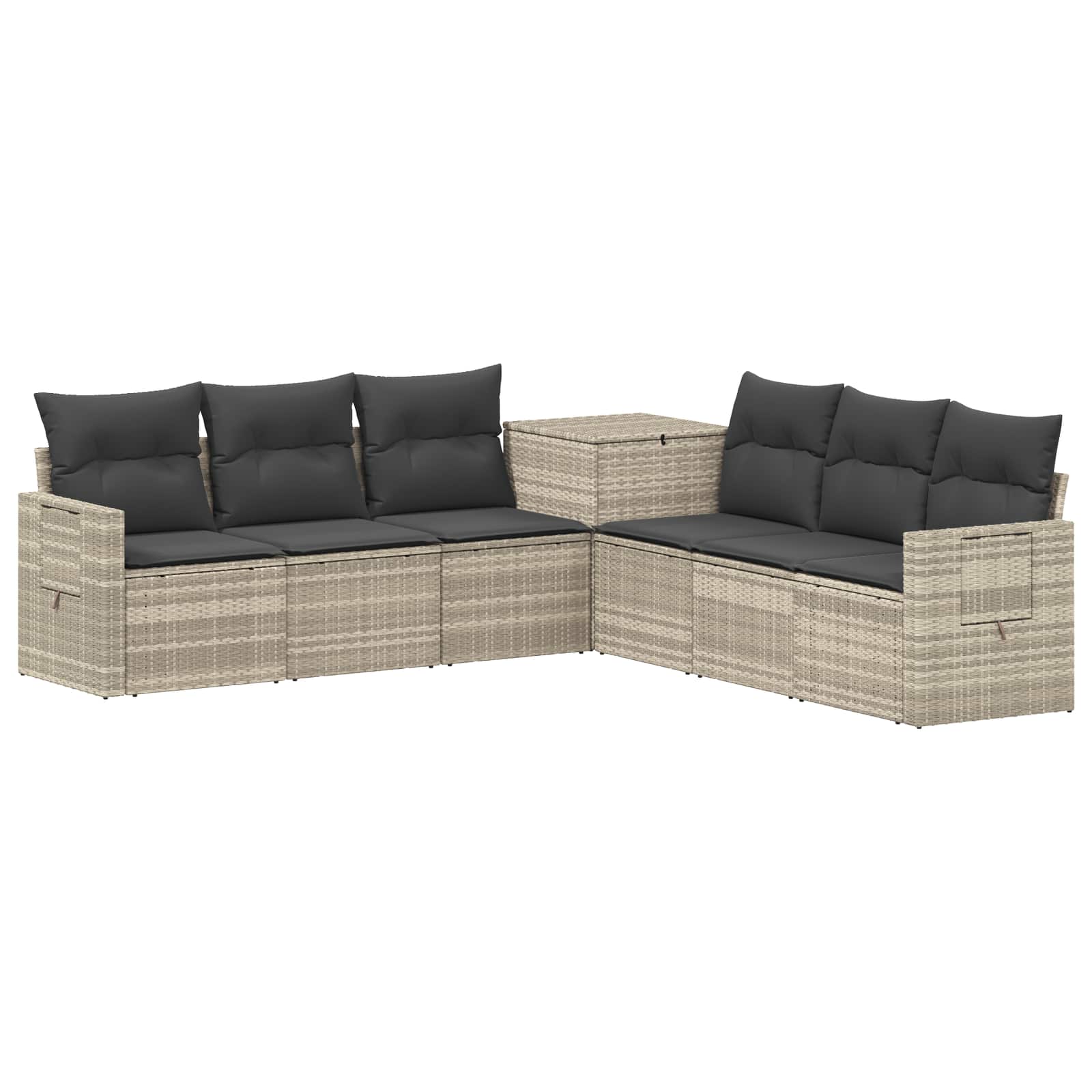Diivanikomplekt 7 pcs Helehall ja tumehall Polü rattan ja teras 20 Kõik vajalik sinu aeda ja koju! 8721452884629 wbg an Kõik vajalik sinu aeda ja koju!