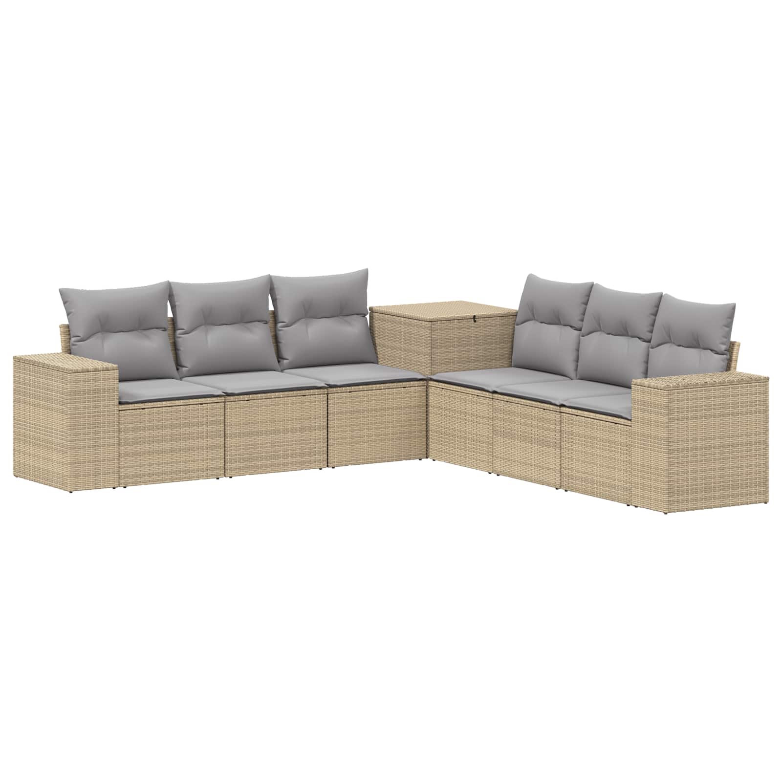 Diivanikomplekt 7 pcs Beež ja heledhall Polü rattan ja teras 20 Kõik vajalik sinu aeda ja koju! 8721452884995 wbg an Kõik vajalik sinu aeda ja koju!
