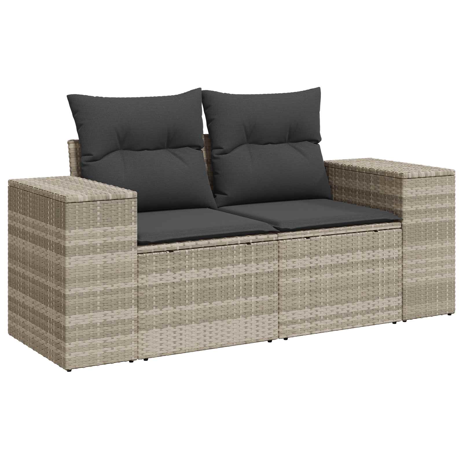 vidaXL Sofa Set 7 pcs Hellgrau und Dunkelgrau Polyrattan und Stahl – Bild 3