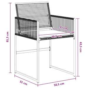 Zahradní jídelní souprava 5 pcs Černá polyratan - obrázek 9
