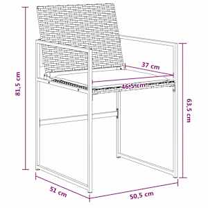 Zahradní jídelní souprava 5 pcs Černá a krémová polyratan - obrázek 9