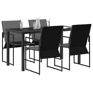 Zahradní jídelní souprava 5 pcs Černá a Antracit - obrázek 3