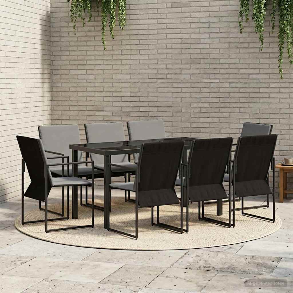 Zahradní jídelní souprava 9 pcs Černá a Antracit - obrázek 4