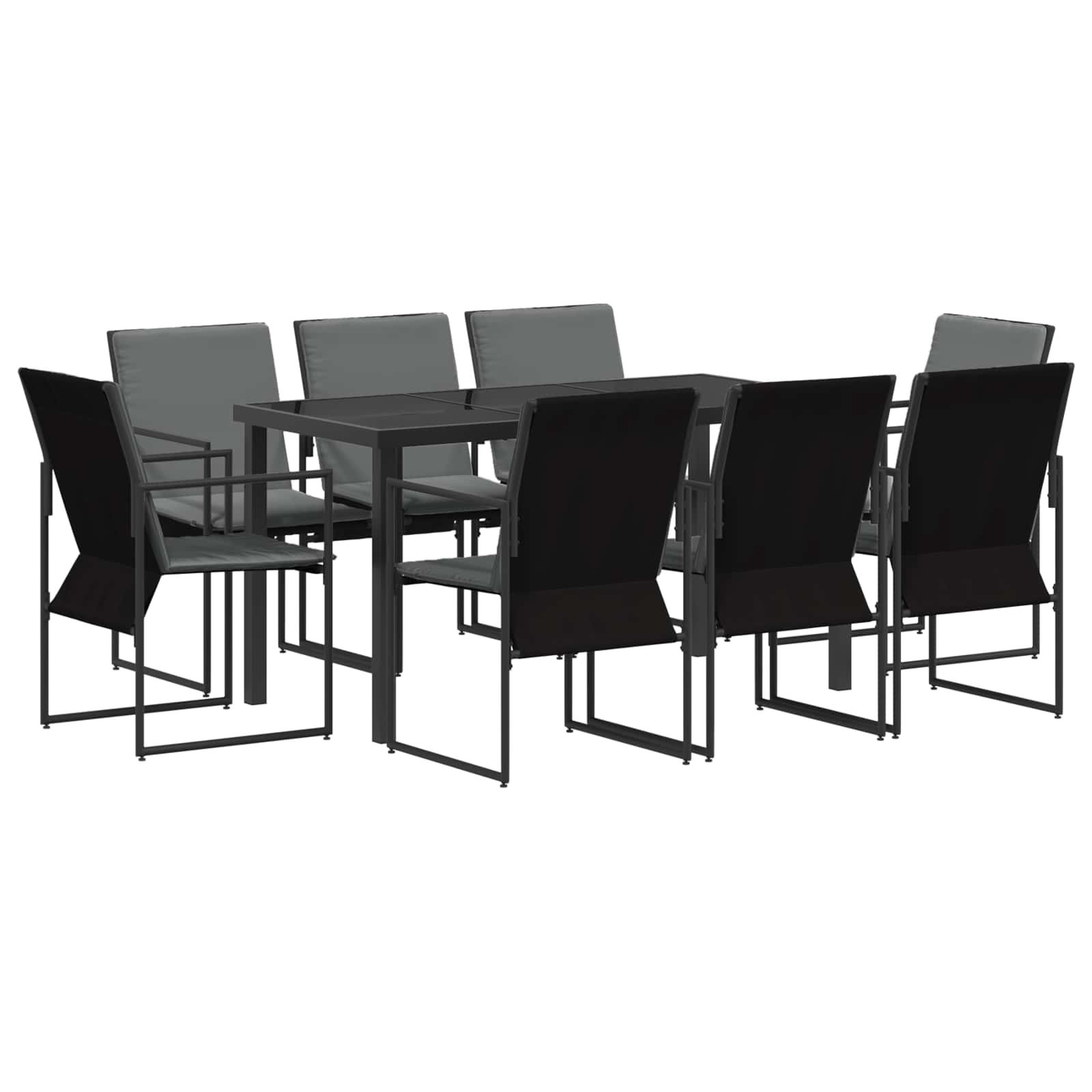 Zahradní jídelní souprava 9 pcs Černá a Antracit - obrázek 2