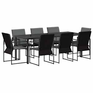 vidaXL Aia s&ouml;&ouml;gilaudade komplekt 9 tk Must ja Anthracite