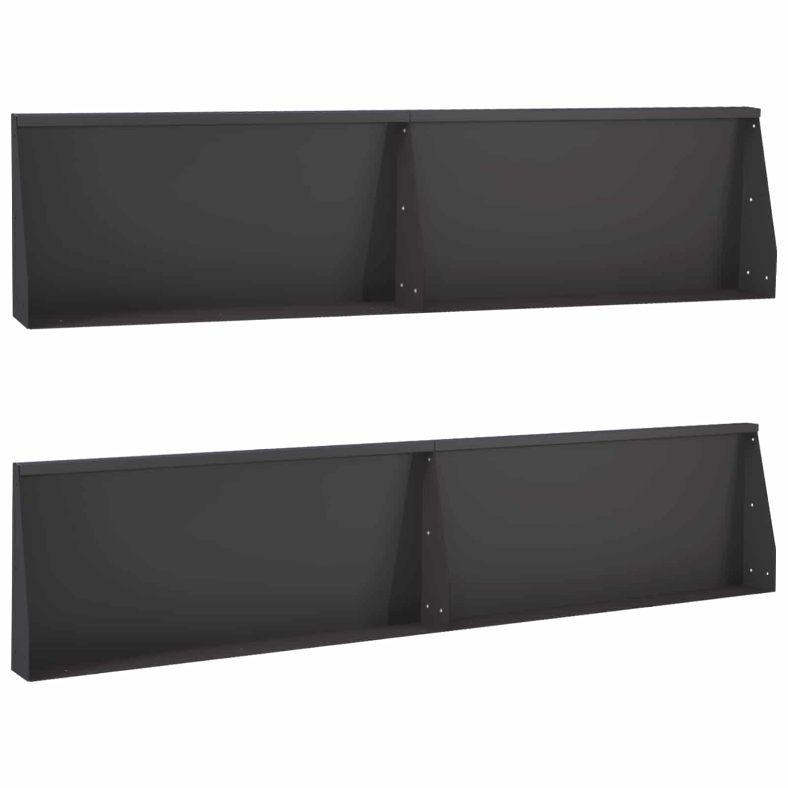 Задържащи стени 4 бр. 100 x 12 x 30 см Стомана Черно