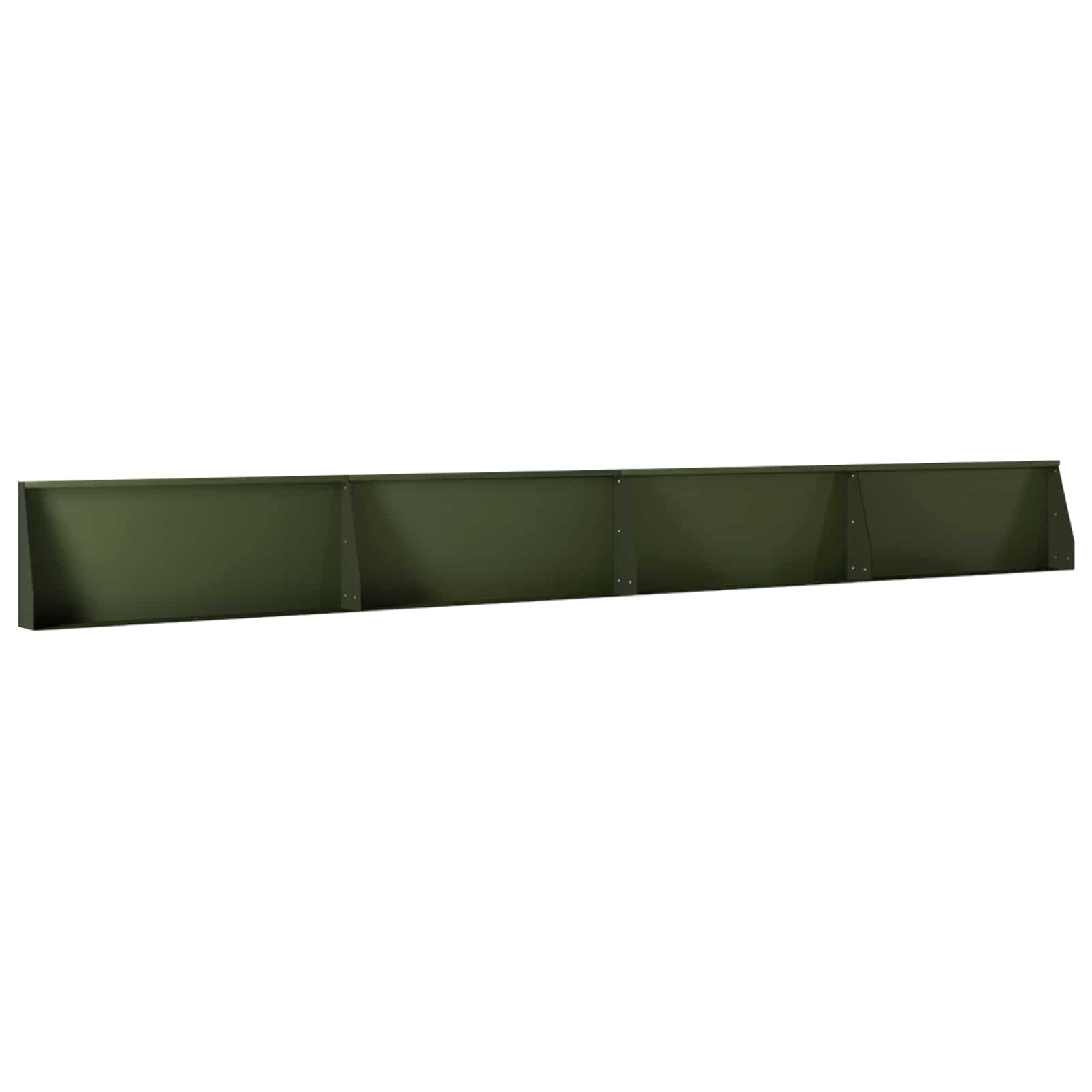 Задържащи стени 4 бр. 100 x 12 x 30 см Стомана Маслиненозелено — изображение 2