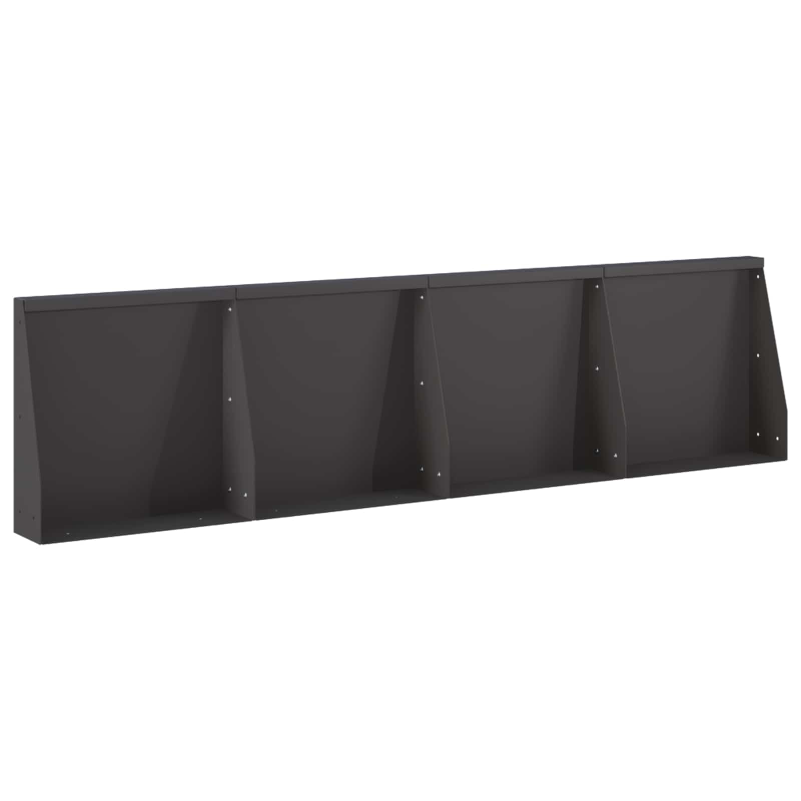 Задържащи стени 4 бр. 40 x 12 x 30 см Стомана Черно — изображение 2