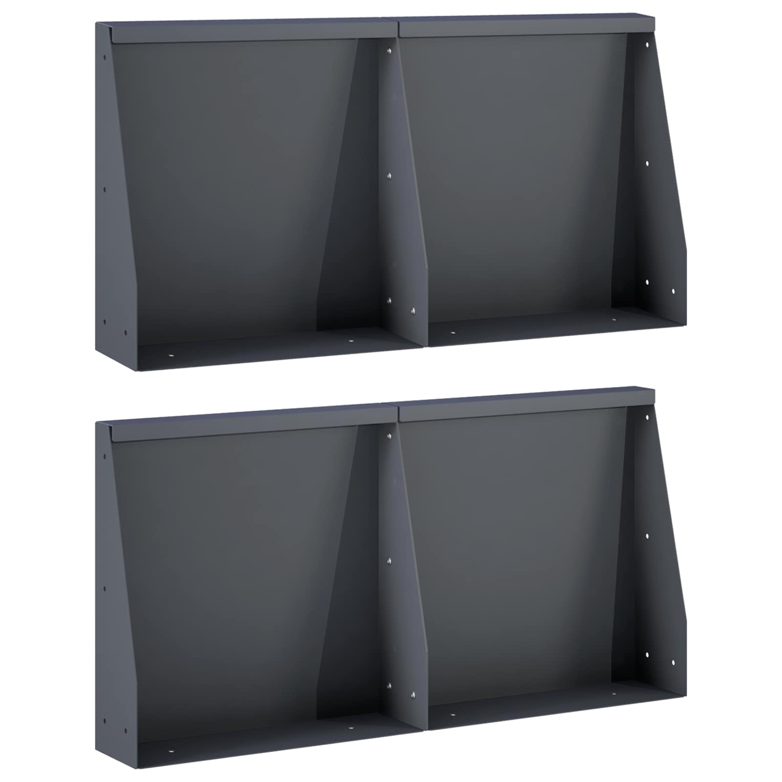 Задържащи стени 4 бр. 40 x 12 x 30 см Стомана Антрацит