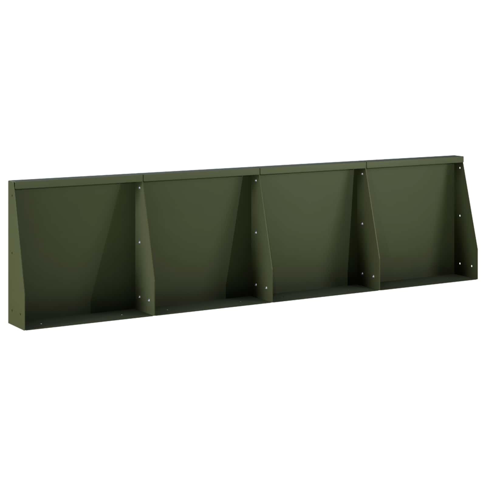 Задържащи стени 4 бр. 40 x 12 x 30 см Стомана Маслиненозелено — изображение 2