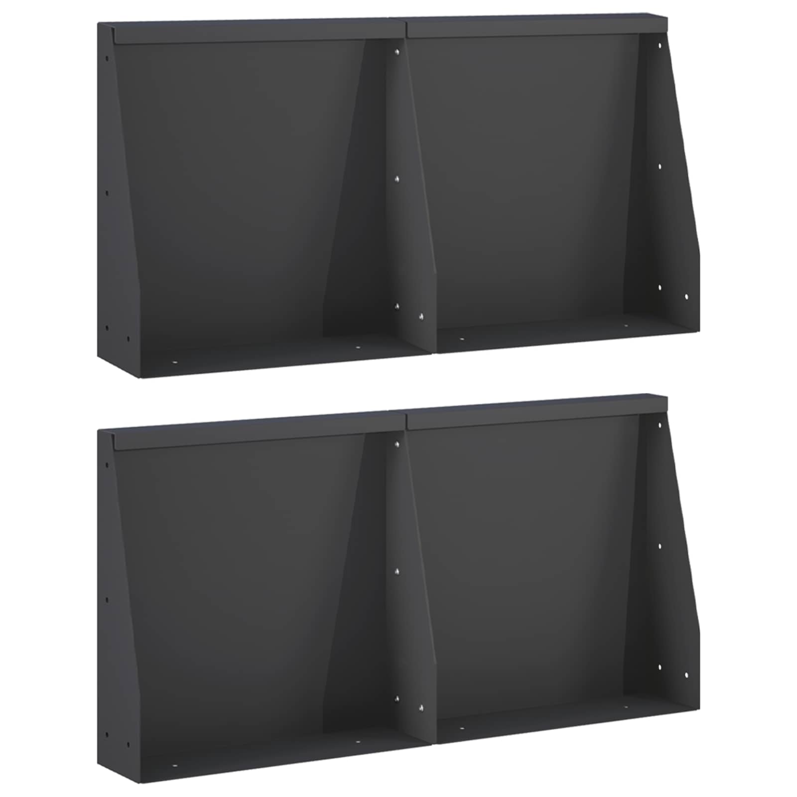 Задържащи стени 4 бр. 40 x 12 x 40 см Стомана Черно