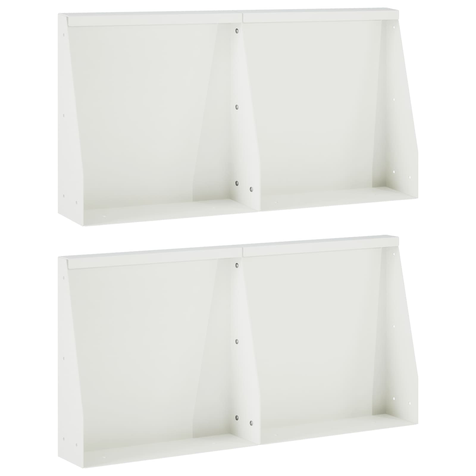 Задържащи стени 4 бр. 40 x 12 x 40 см Стомана Бяло