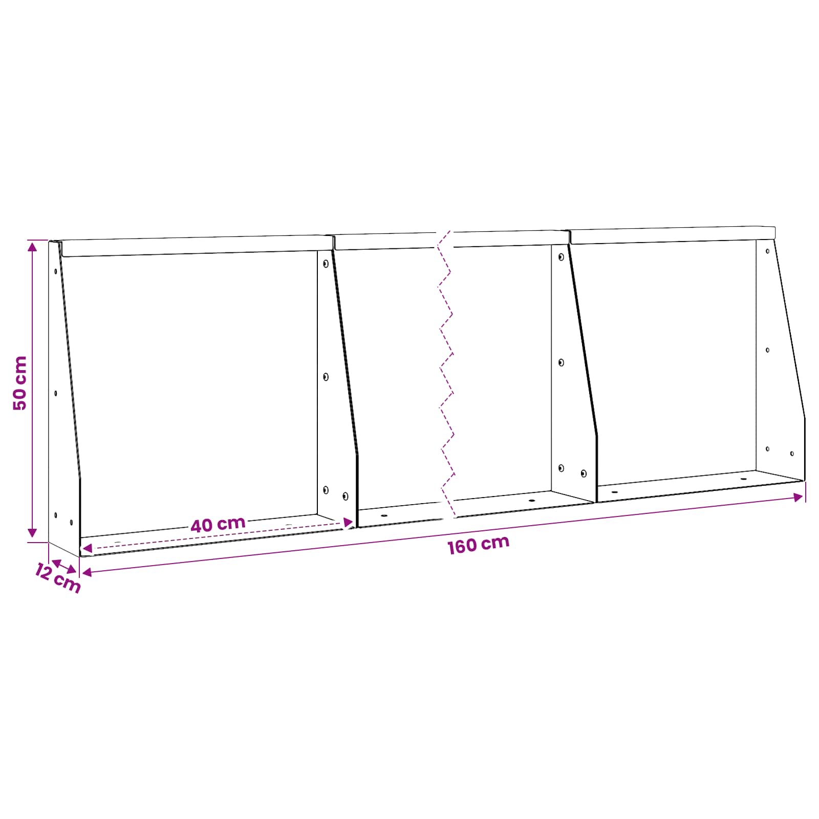 Zadrževanje stene 4 kos 40 x 12 x 50 cm Jeklo Črna