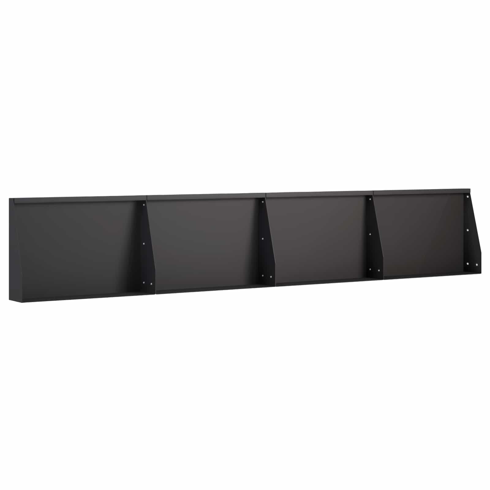 Задържащи стени 4 бр. 60 x 12 x 30 см Стомана Черно — изображение 2