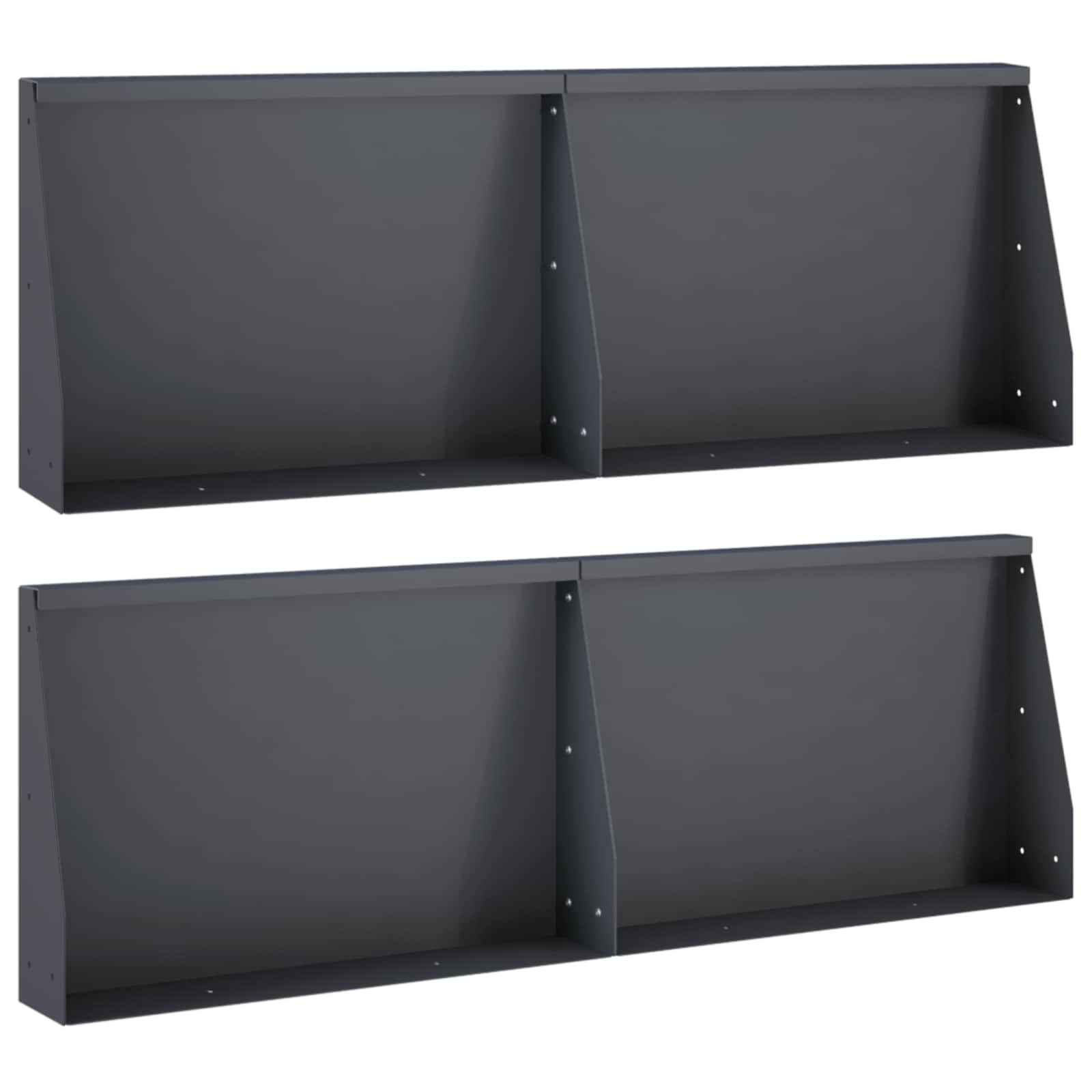 Задържащи стени 4 бр. 60 x 12 x 30 см Стомана Антрацит