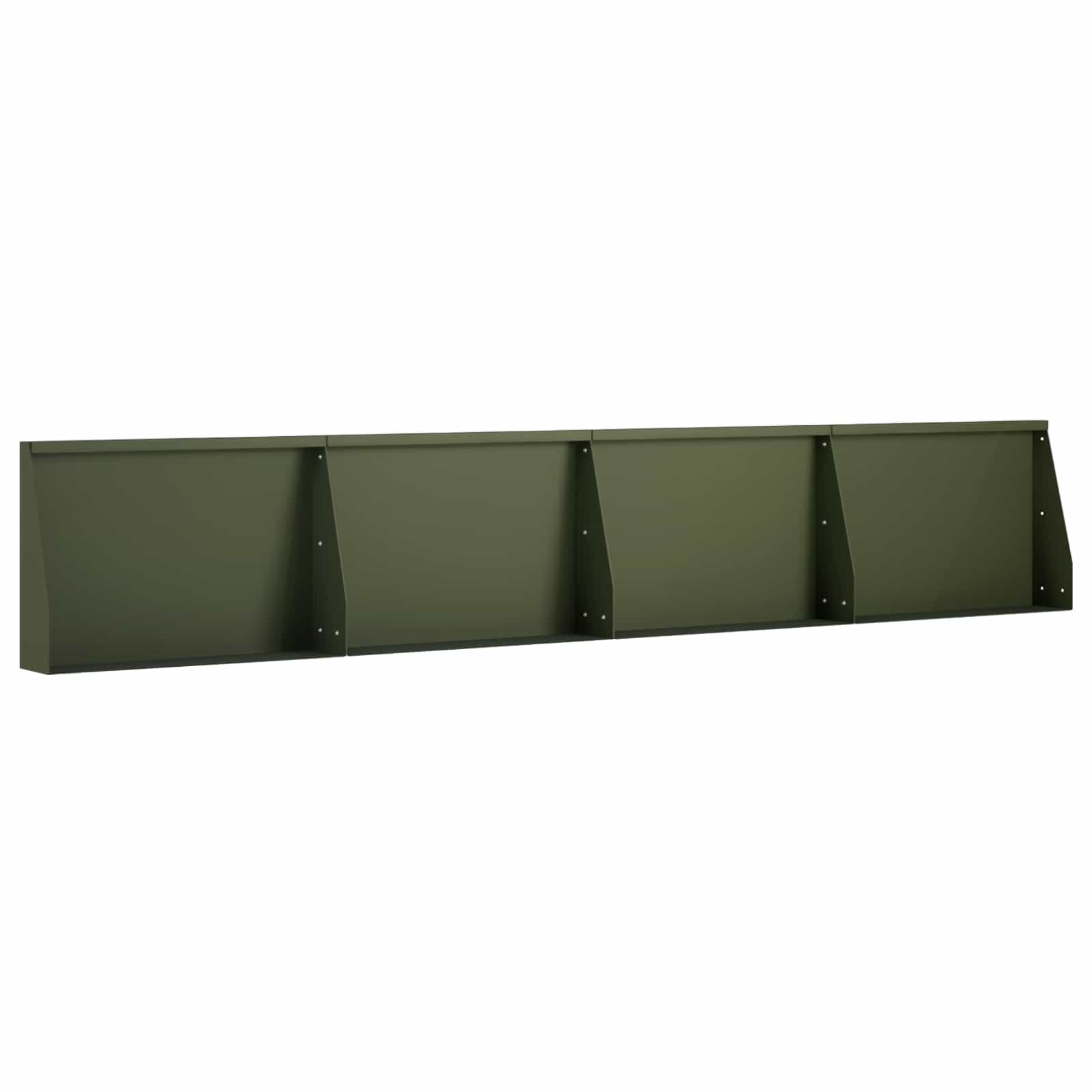 Задържащи стени 4 бр. 60 x 12 x 30 см Стомана Маслиненозелено — изображение 2