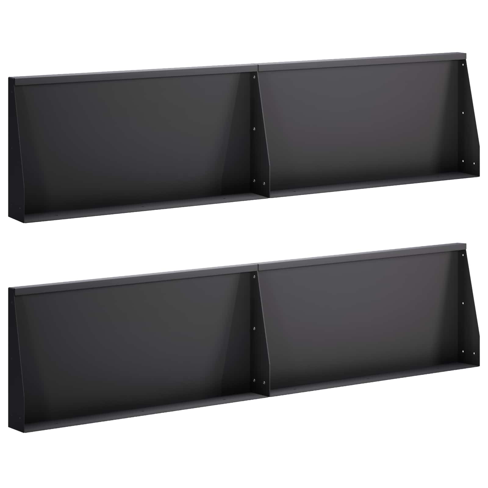 Задържащи стени 4 бр. 80 x 12 x 30 см Стомана Черно