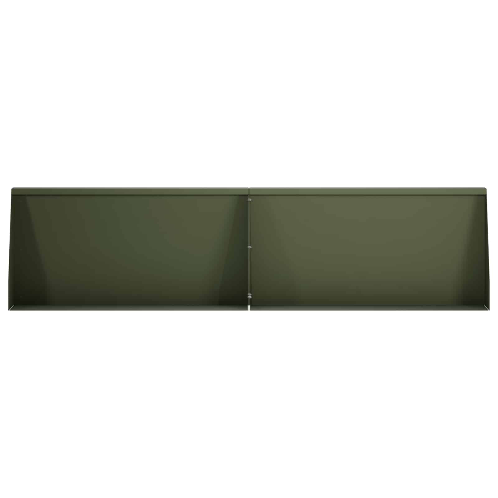 Задържащи стени 4 бр. 80 x 12 x 40 см Стомана Маслиненозелено — изображение 3