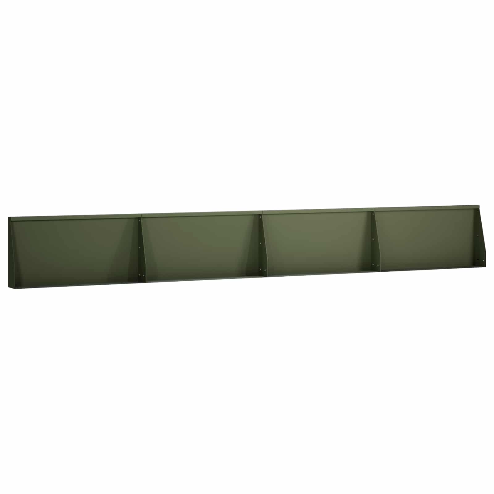 Задържащи стени 4 бр. 80 x 12 x 50 см Стомана Маслиненозелено — изображение 2