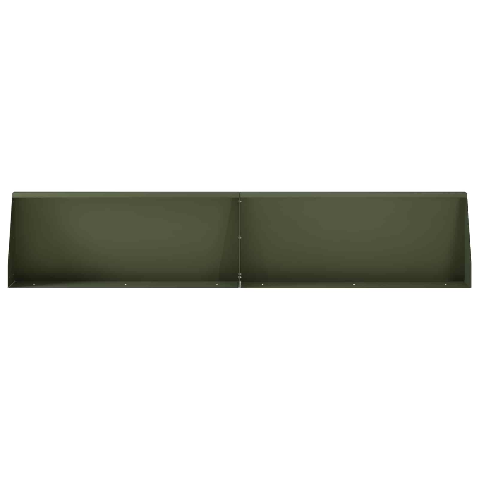 Задържащи стени 6 бр. 100 x 12 x 30 см Стомана Маслиненозелено — изображение 3