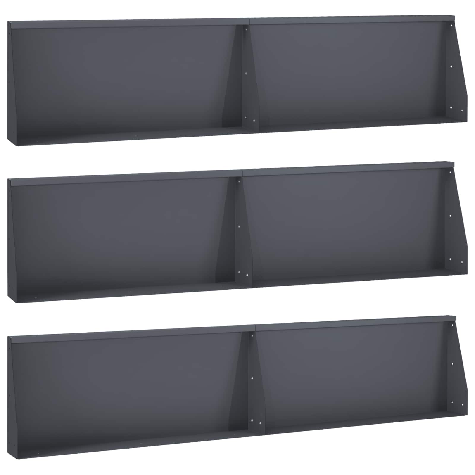 Задържащи стени 6 бр. 100 x 12 x 40 см Стомана Антрацит