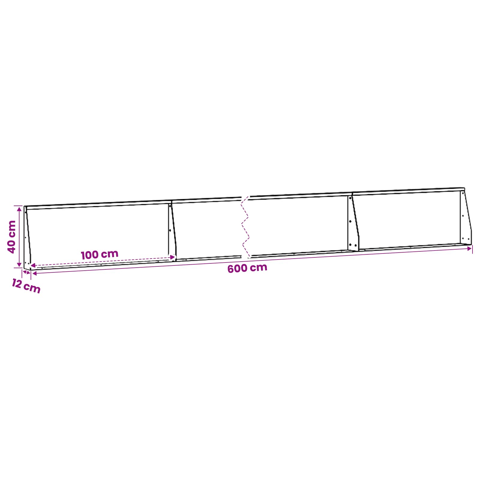 Zadrževanje stene 6 kos 100 x 12 x 40 cm Pocinkano jeklo