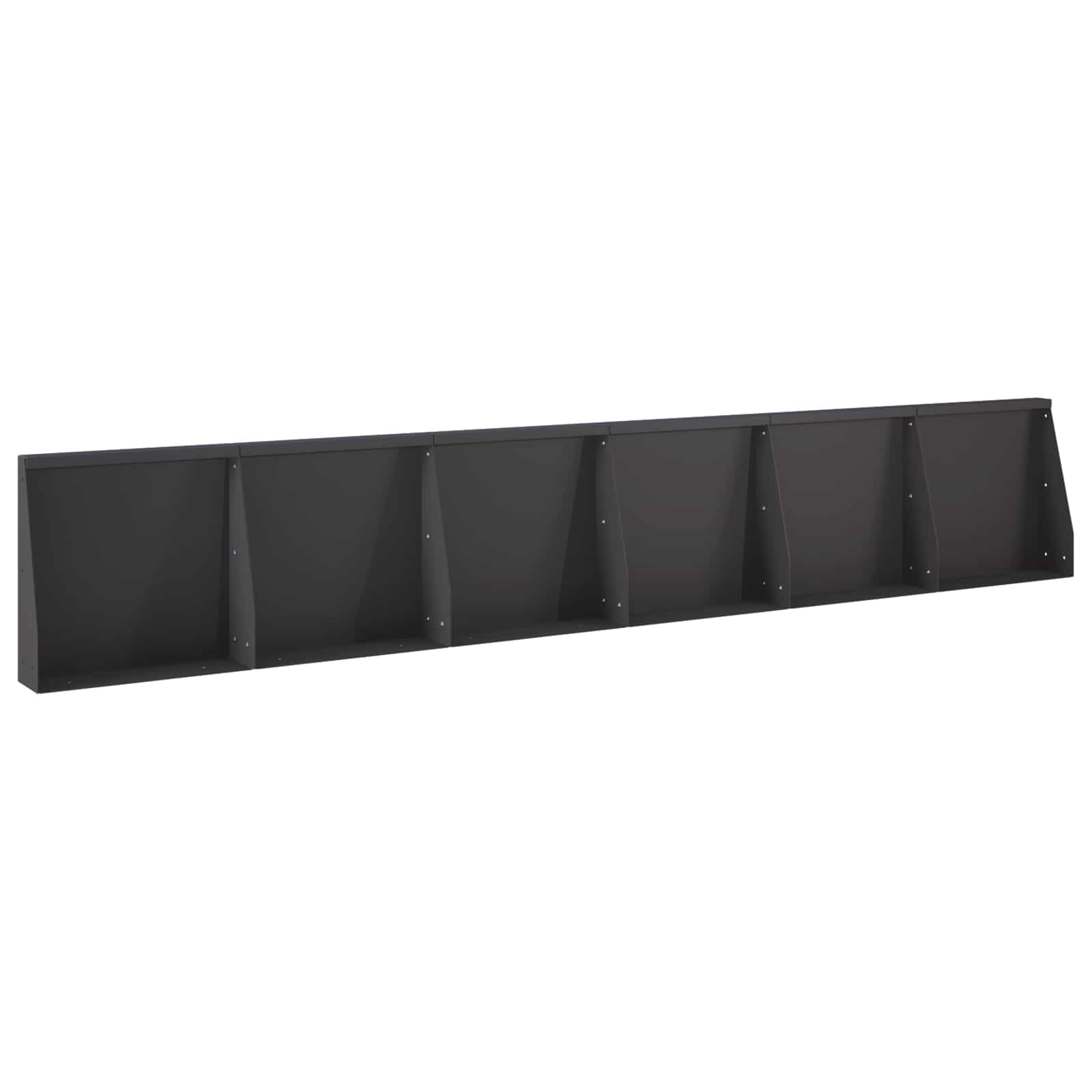 Задържащи стени 6 бр. 40 x 12 x 30 см Стомана Черно — изображение 2