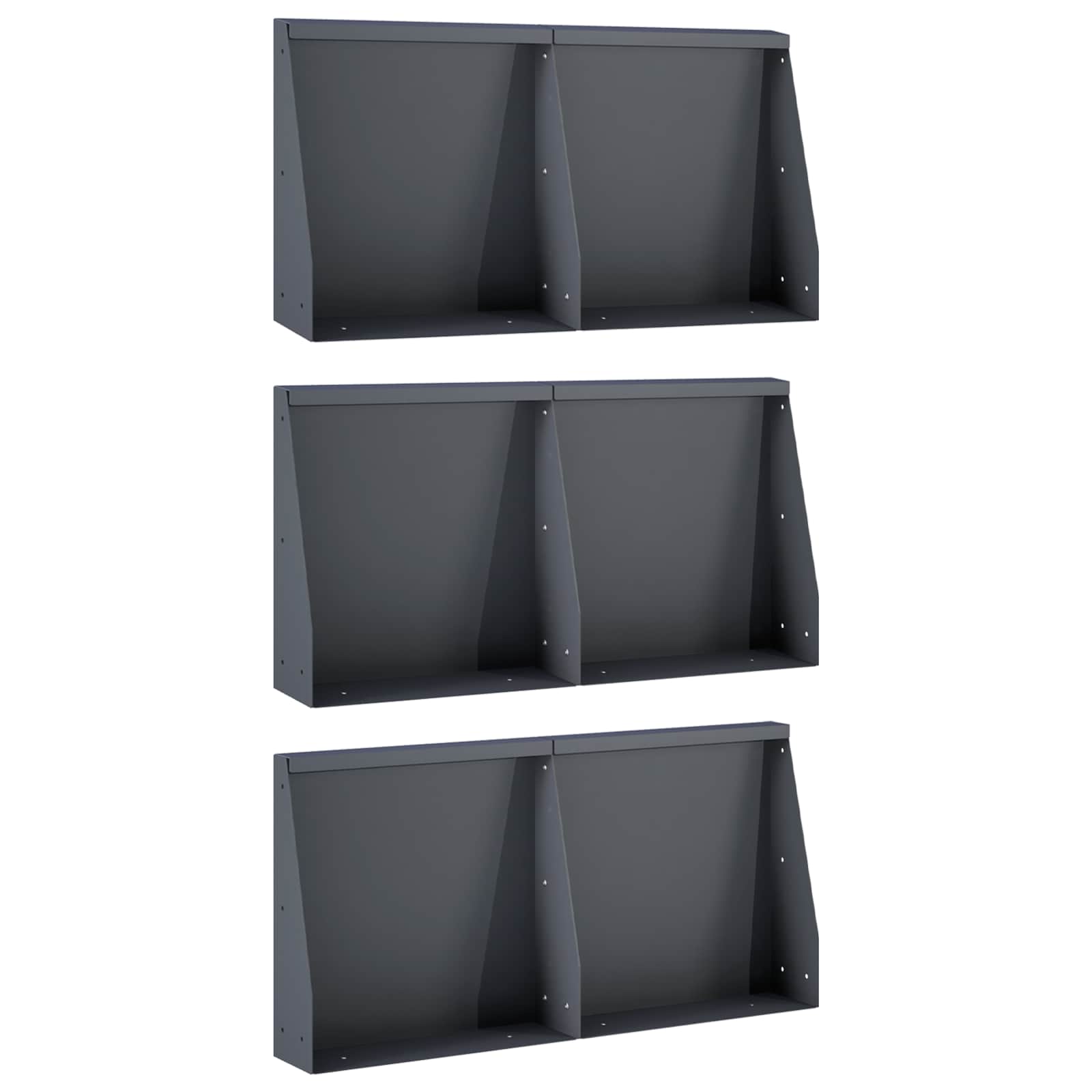 Задържащи стени 6 бр. 40 x 12 x 30 см Стомана Антрацит