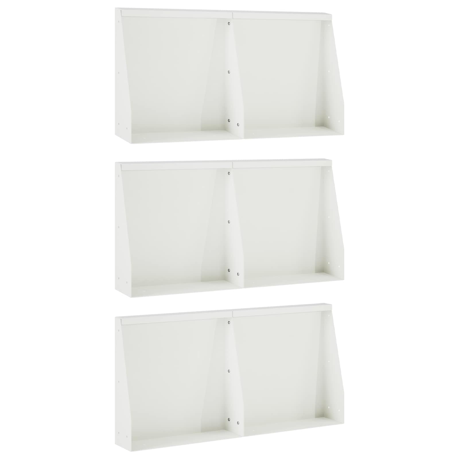Задържащи стени 6 бр. 40 x 12 x 40 см Стомана Бяло