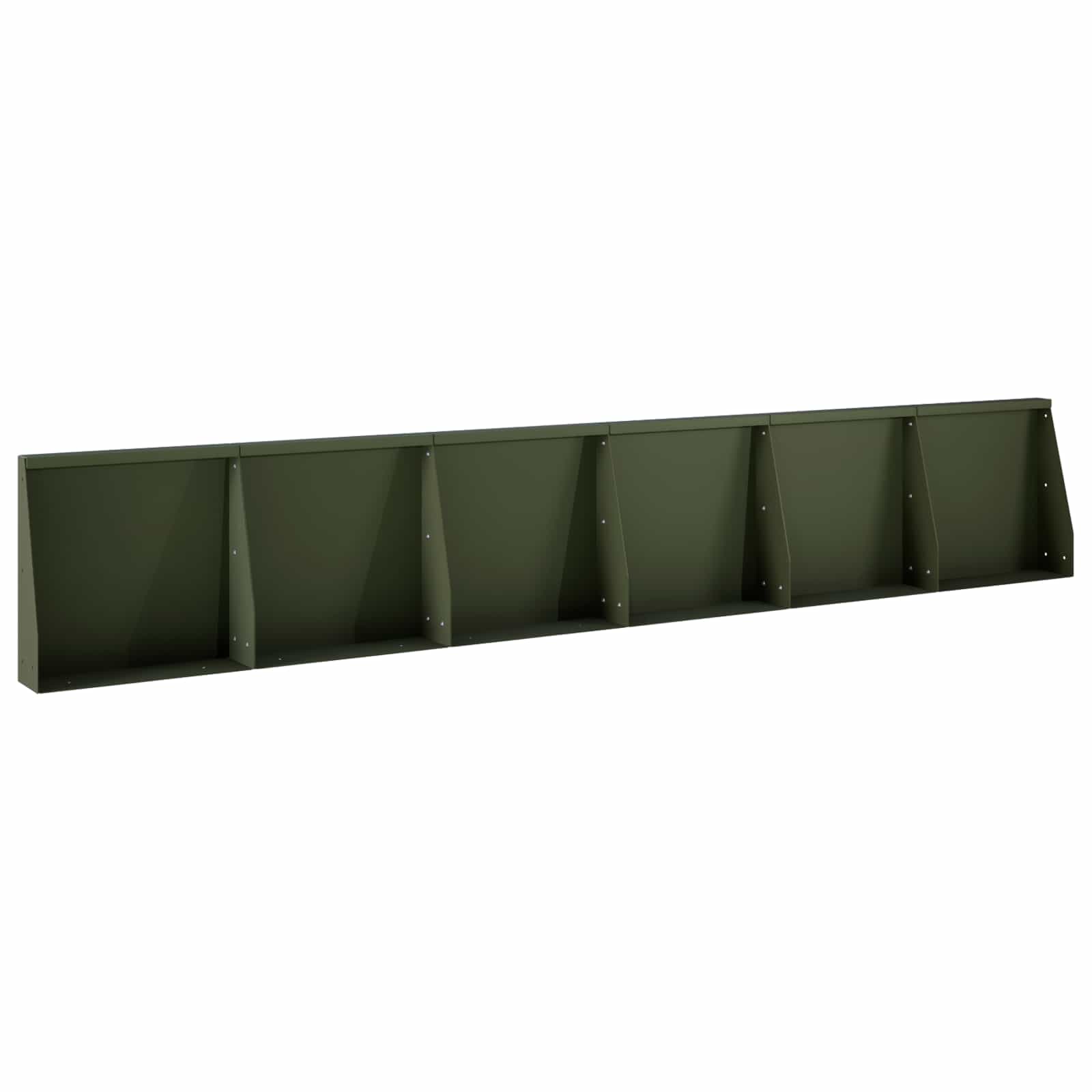 Задържащи стени 6 бр. 40 x 12 x 50 см Стомана Маслиненозелено — изображение 2