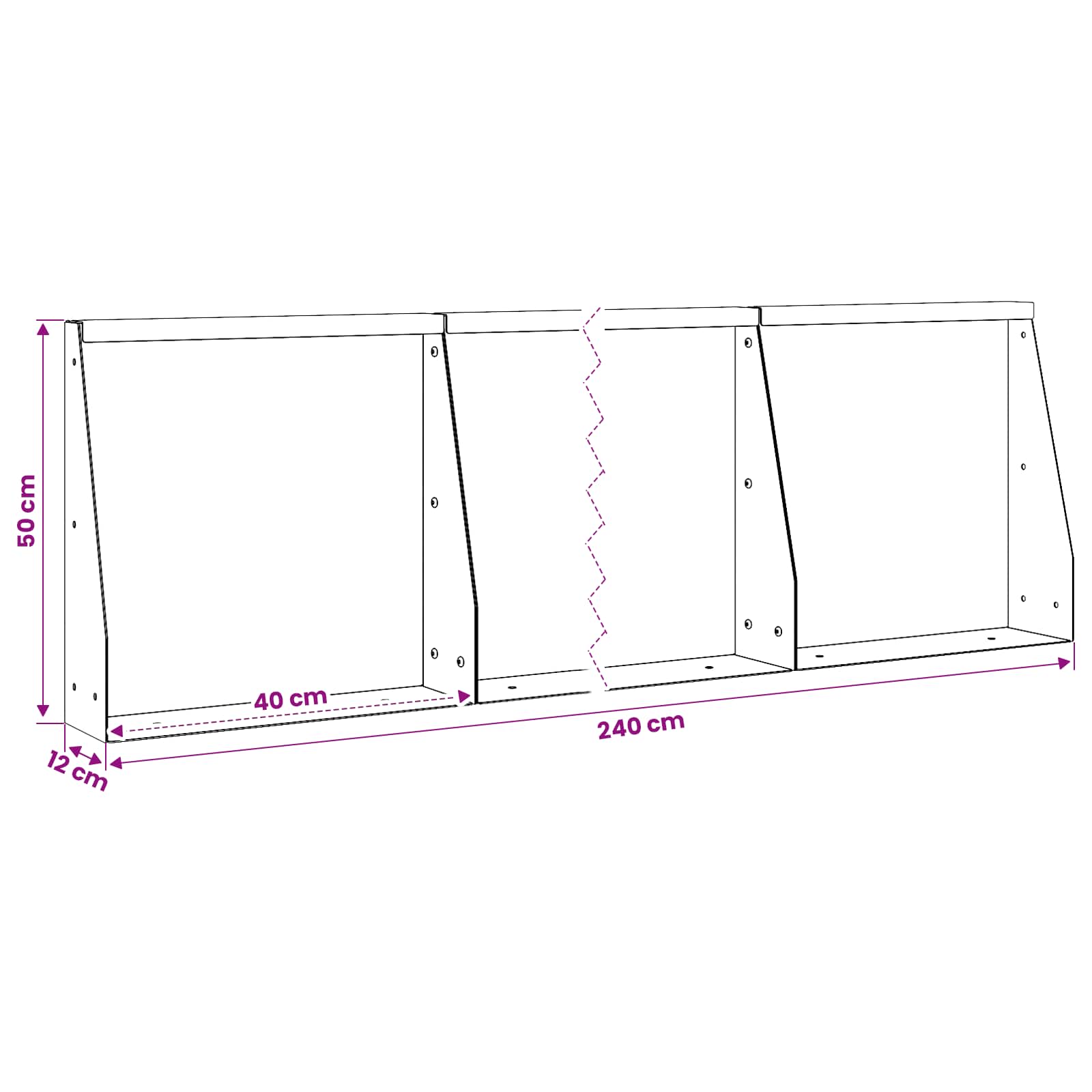 Zadrževanje stene 6 kos 40 x 12 x 50 cm Jeklo Olivno zelena