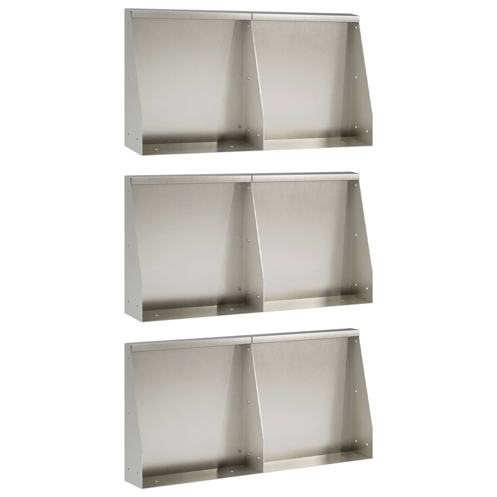 Задържащи стени 6 бр. 40 x 12 x 50 см Неръждаема стомана