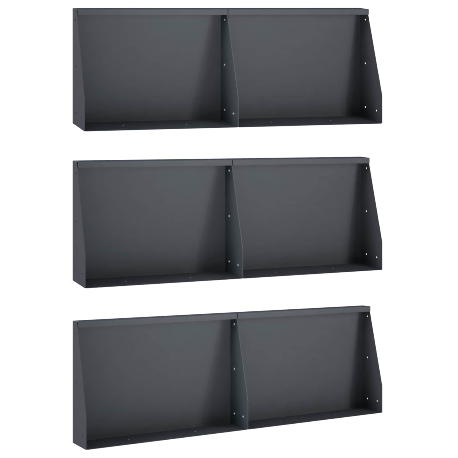Задържащи стени 6 бр. 60 x 12 x 30 см Стомана Антрацит