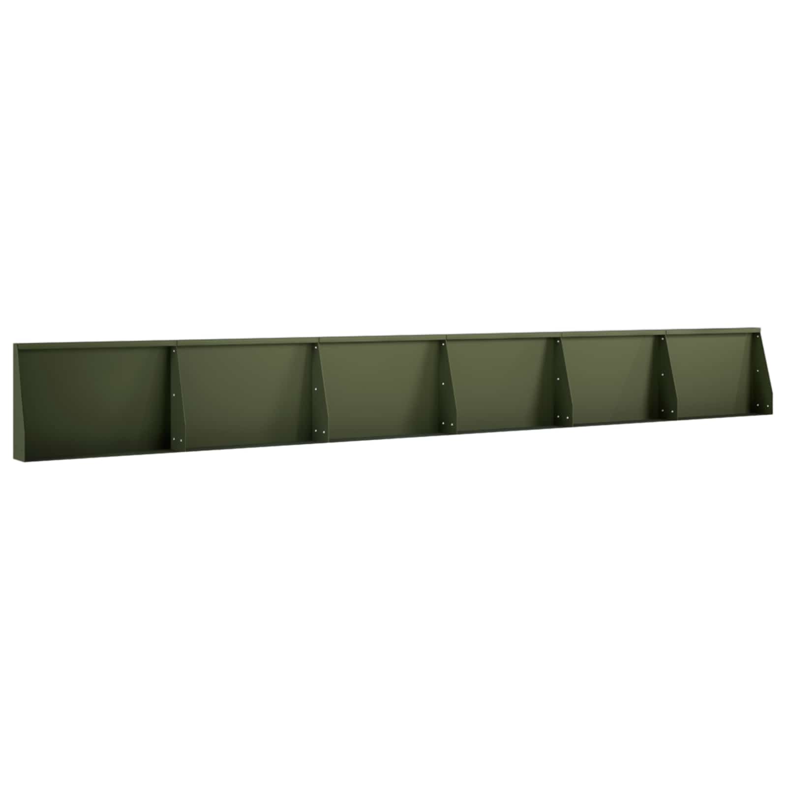 Задържащи стени 6 бр. 60 x 12 x 30 см Стомана Маслиненозелено — изображение 2