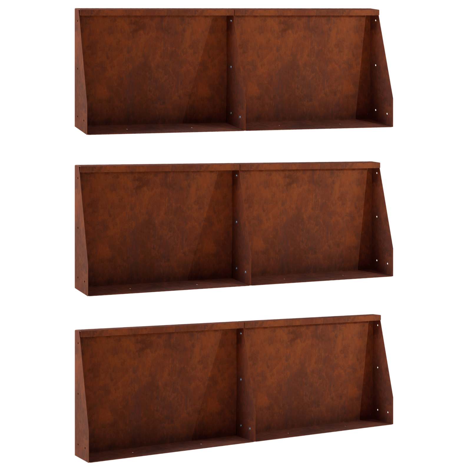 Задържащи стени 6 бр. 60 x 12 x 30 см Кортенова стомана