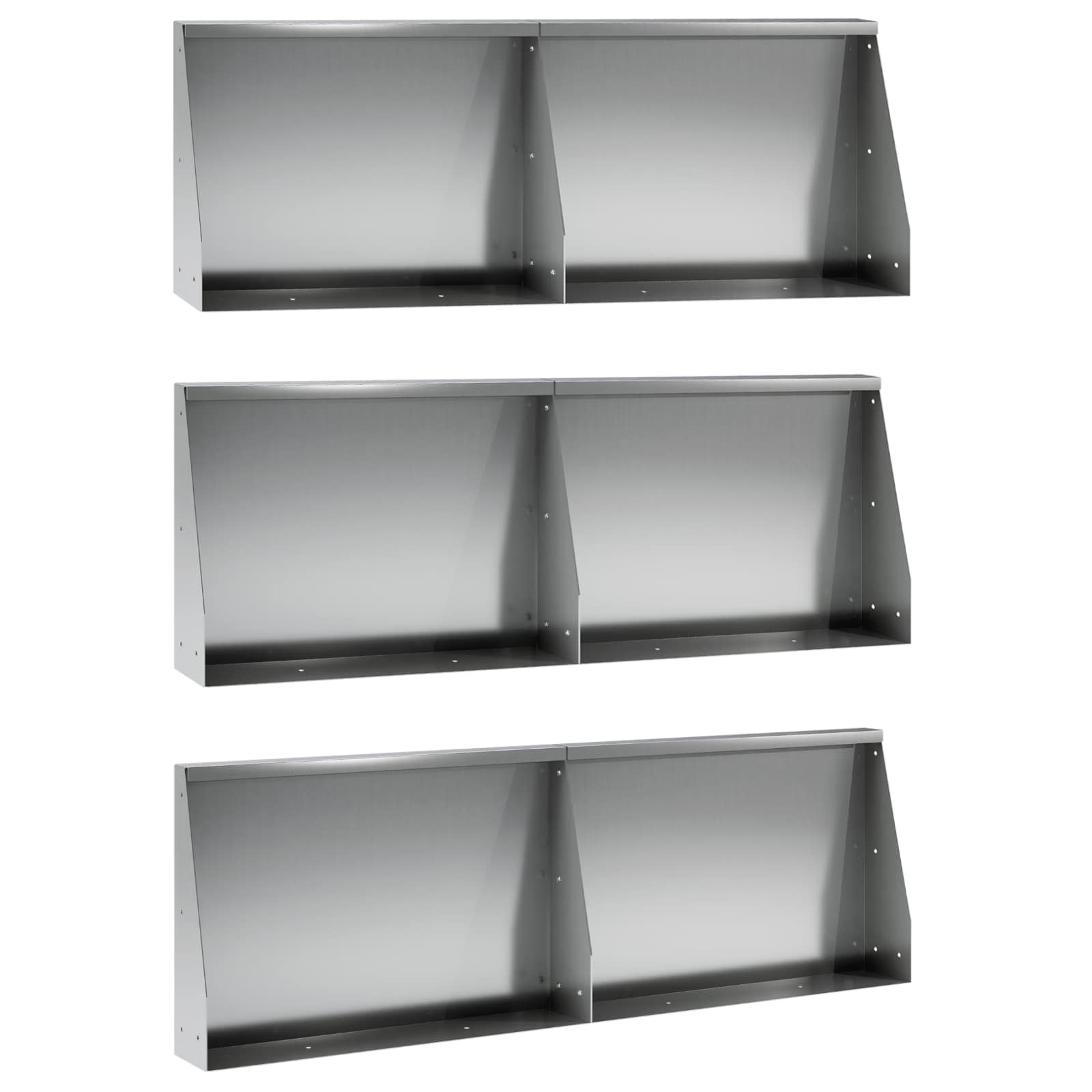 Задържащи стени 6 бр. 60 x 12 x 40 cm Поцинкована стомана