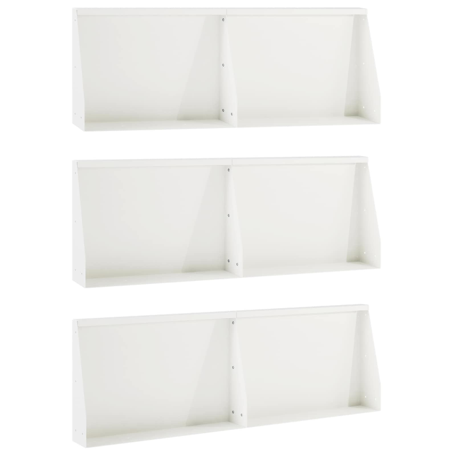 Задържащи стени 6 бр. 60 x 12 x 50 см Стомана Бяло