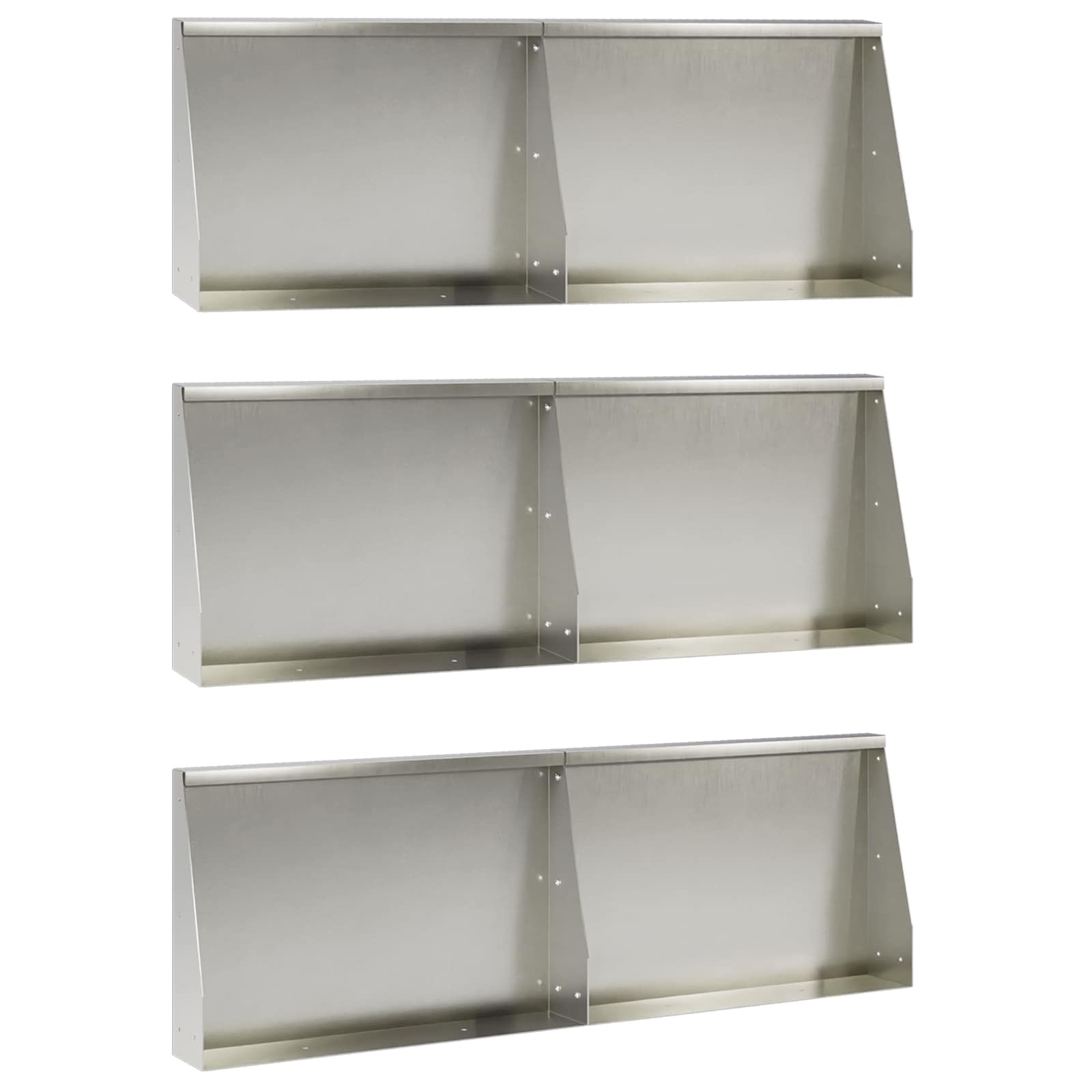 Задържащи стени 6 бр. 60 x 12 x 50 см Неръждаема стомана