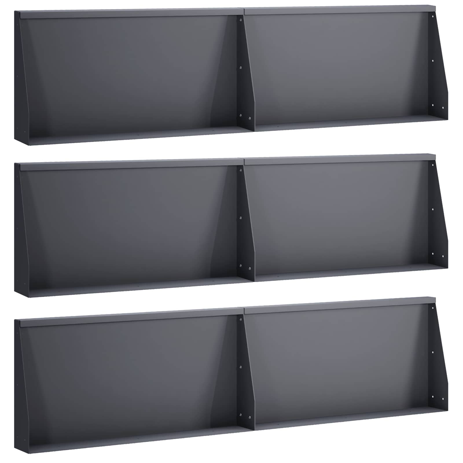 Задържащи стени 6 бр. 80 x 12 x 40 см Стомана Антрацит