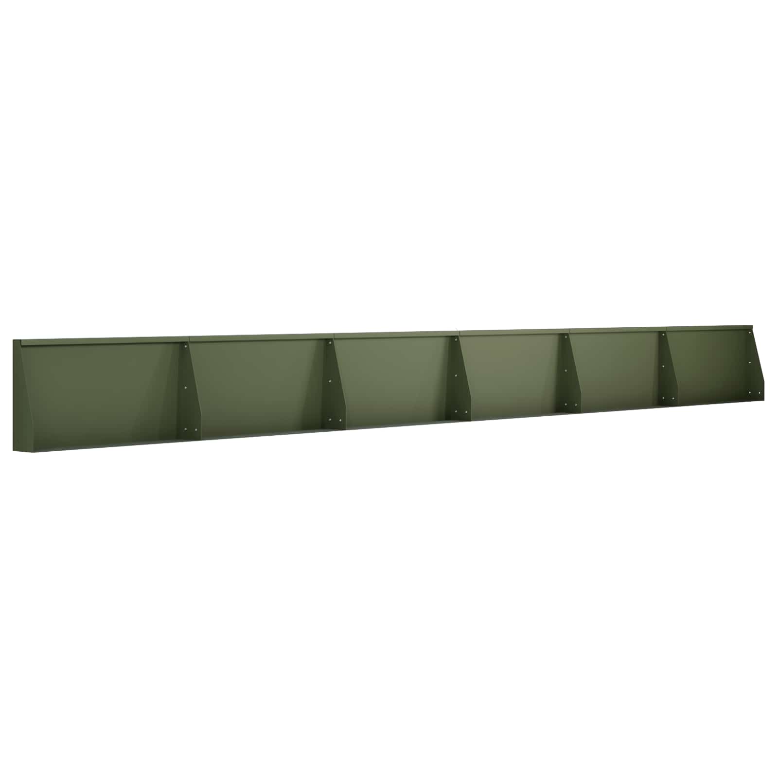 Задържащи стени 6 бр. 80 x 12 x 40 см Стомана Маслиненозелено — изображение 2