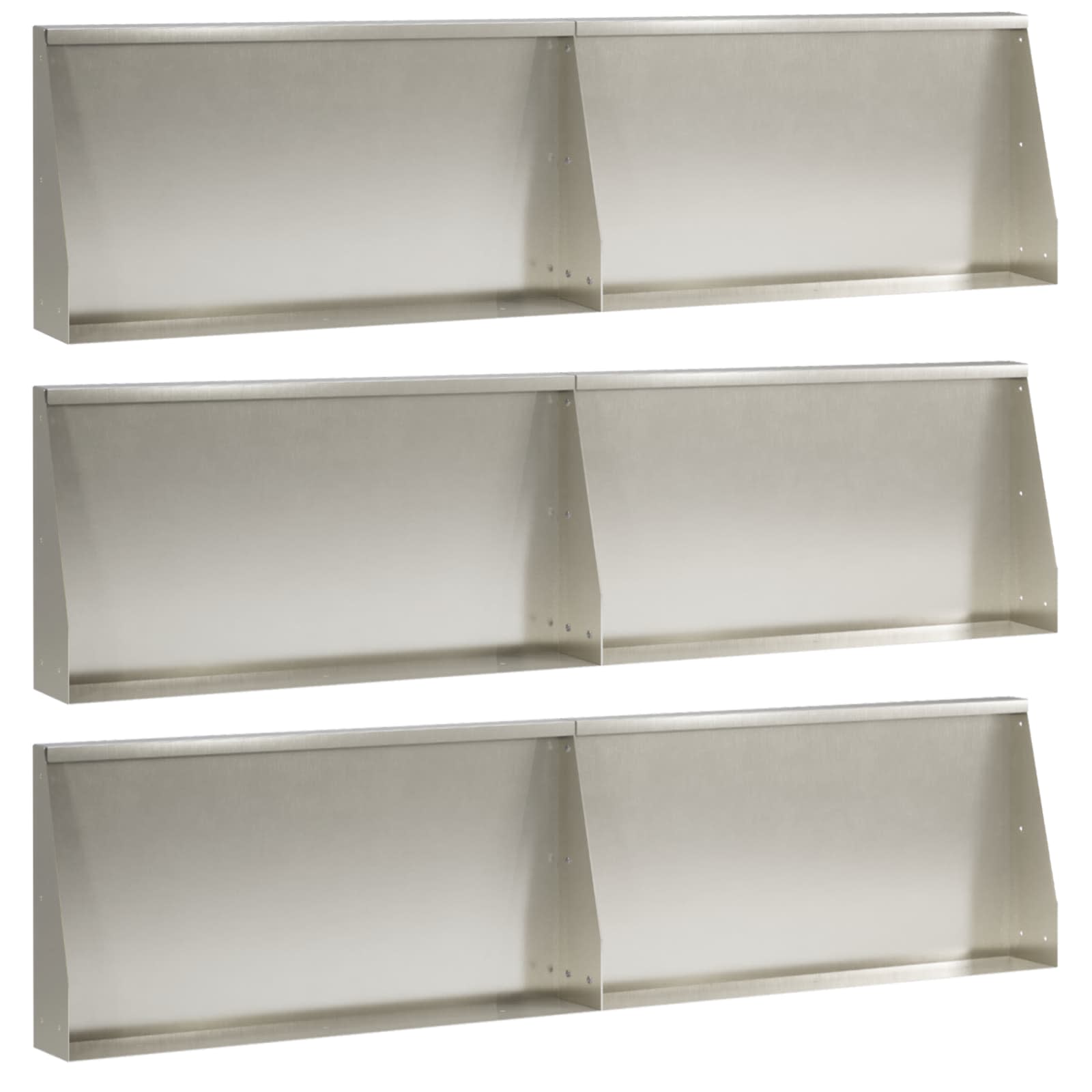 Задържащи стени 6 бр. 80 x 12 x 40 см Неръждаема стомана